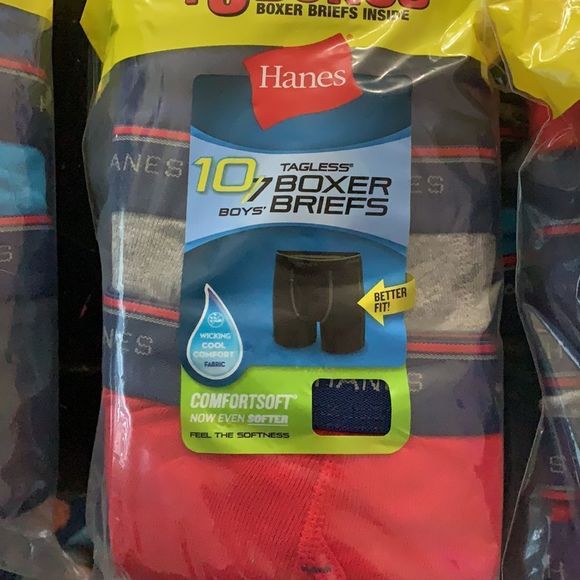 10 Hanes Boxer Tagless Boxer Briefs boys L 14/16 - Picture 6 of 6